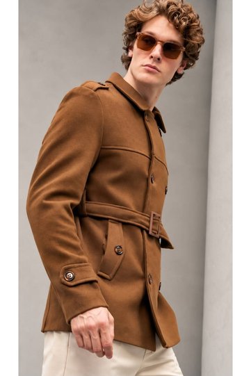 Men's Short Trenckot Coat