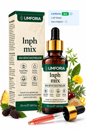 Lnph Mix Bitkisel Damla & Yoğurt Otu, Bromelain ve Mate Yaprağı İçeren Takviye Edici Gıda 50 ML
