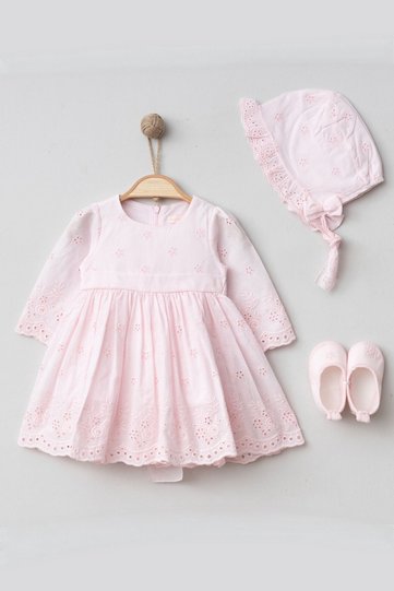Medusa Baby Girl Baby Collar Scallop Dress Newborn Luxury Dress Set - Hospital Exit Mevlütlük Set