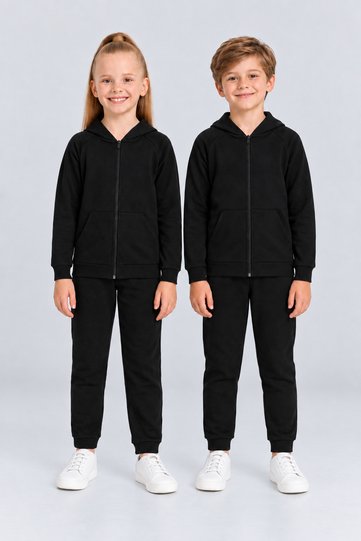 Girls - Boys Basic Zippered School Tracksuit Set Ak0785