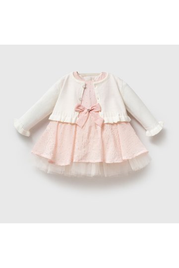 Pastel Bloom Knitwear Cardigan Long Sleeve Baby Girl Dress