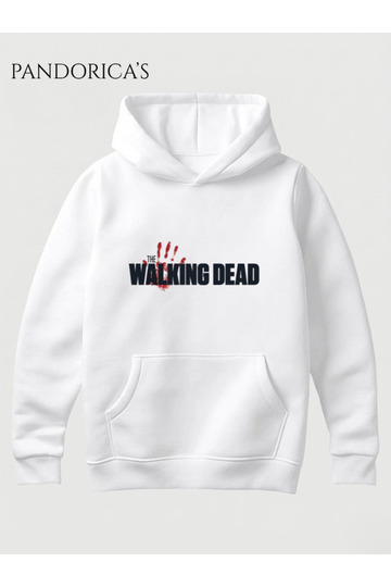 The Walking Dead Design Printed 100% Cotton 3 Thread Winter Hooded Kangaroo Pocket Basic Sweatshirt (Hoodie)