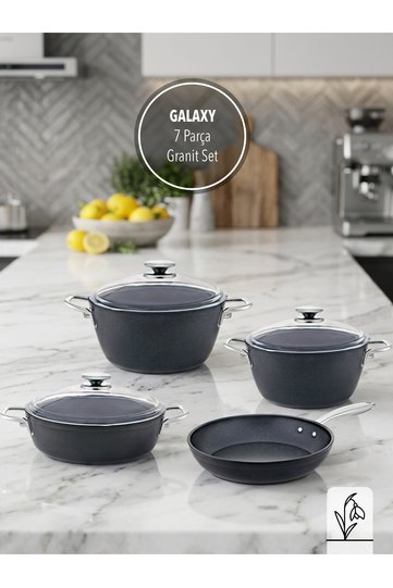 7 Piece Granite Galaxy Cookware Set |   Fireproof&Non-Stick |   4 mm Thickness |