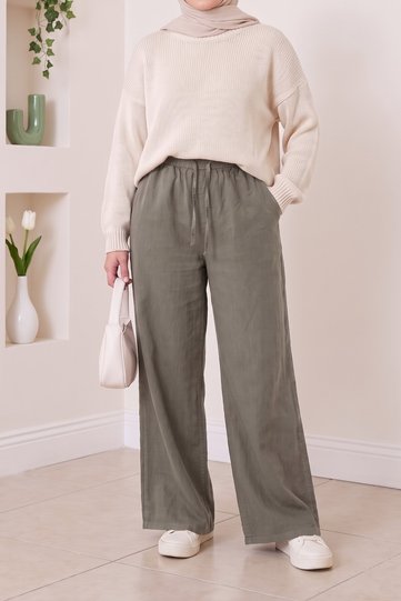 Tensel Trousers with Elastic Waist