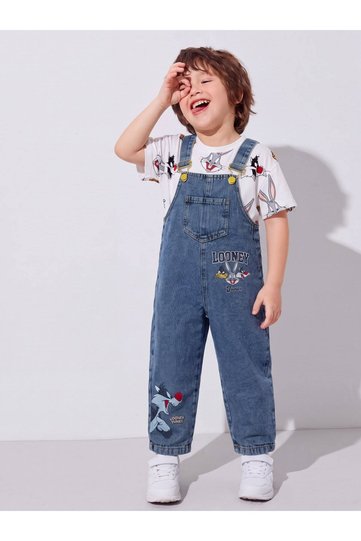 Printed Children's Denim Salopet Trend 2 Piece Combination 3-6 Years