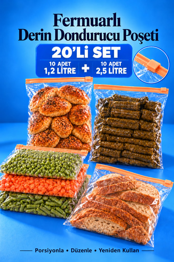 20 Pieces Zippered Freezer Deep Freezer Refrigerator Bags Icebox Organizer Storage Container