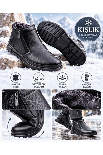 Genuine Leather Ultra Comfortable Orthopedic Shearling Men's Atom Boots