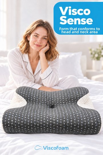 Viscosense Butterfly Pillow Visco Orthopedic Pillow - 57X37X13-11 cm