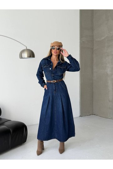 Women's Denim Jeans Long Dress
