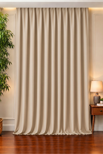 Beige Blackout Light-Blocking Thermal Darkening Curtain (Width x Length)