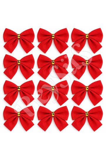 New Year's Pine Tree Ornament Bow 12 Pcs 5 cm