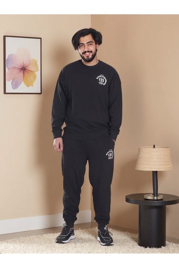 Men’s Classic Daily Wear Premium Printed Casual Winter Sweatshirt & Jogger Set