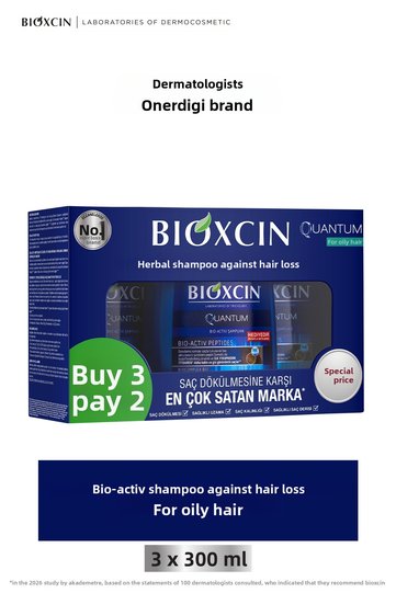 Quantum Shampoo Buy 3 Pay 2 for Oily Hair 3x300 Ml - Shedding Shampoo for Fine Hair