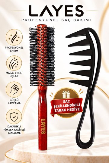 Professional Men's Hair Blow Dryer Brush + Styling Comb