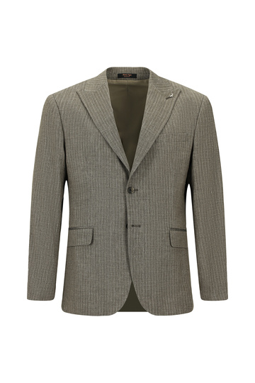 7 Drop Slim Fit Classic Striped Linen Blend Jacket