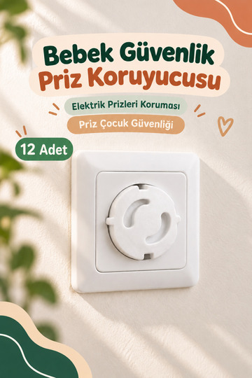 Baby Safety Socket Protector, Electrical Socket Protection, Socket Child Safety - 12 Pieces