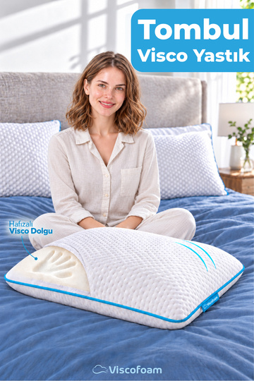 Orthopedic Pillow with Neck Support Chubby Visco Pillow - 59x39x13cm