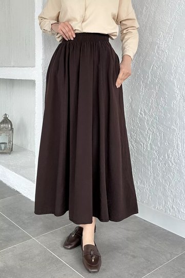 Hijab Skirt with Elastic Waist and Pockets
