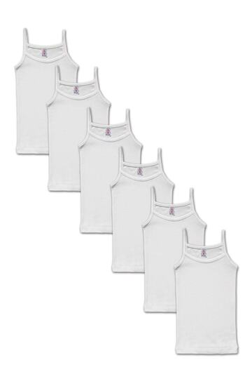Girl's 3-Piece 100% Cotton Ribbed Rope Strap Undershirt