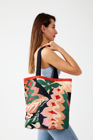 Ays Home Tropical Savana Pattern Cloth Shopping Beach Shoulder Bag