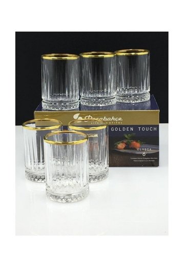 520442 Golden Touch Glass 110 Cc 6 Pcs