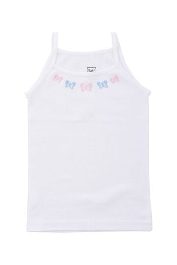 Girl's Ribbed (Flexible) 100% Cotton Undershirt 6 Pack