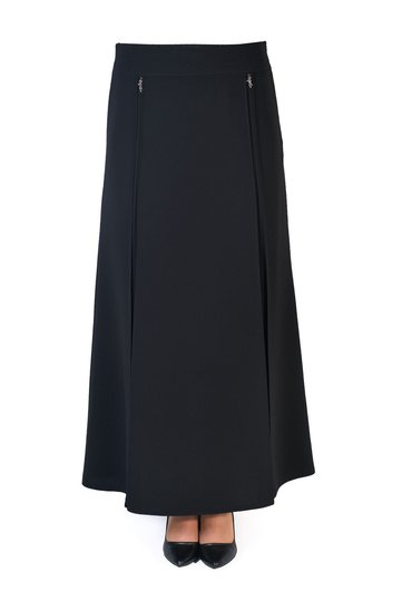 Women's Hijab Long 6 Piece Ribbed Navy Skirt