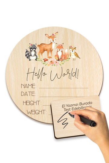 Baby Tag Wooden Birth Information Board 16.5 cm Newborn Baby Gift Wooden Imprint Memory Card