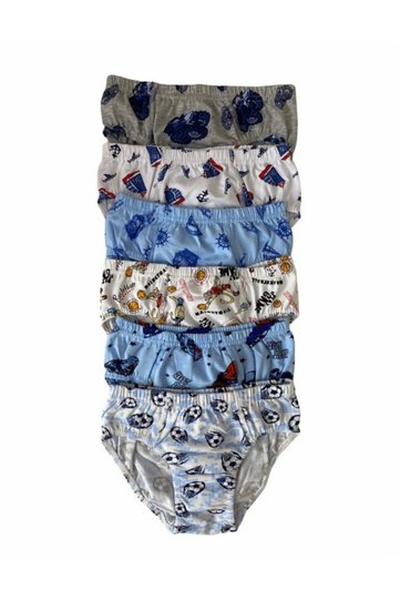 Boy's 6-Piece Cotton Patterned Panties