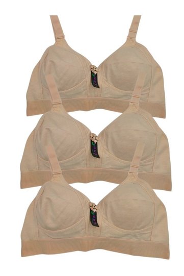 Wire-Free Sponge-Free Wide Elastic Combed Cotton Gathering Bra