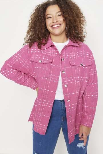 Pink Chenille Woven Shirt TBBAW23AX00009