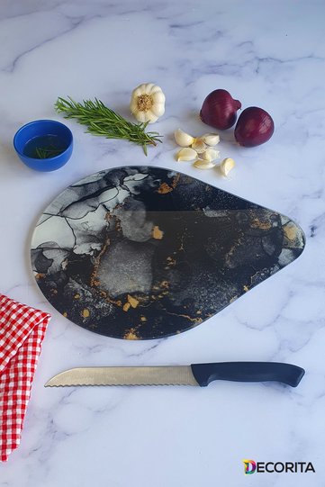 Glass Cutting Board - Glass Cutting Table| Damla Series - 4| 28cm X 36cm