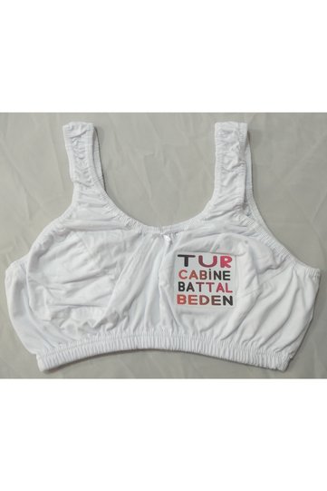 Turcabine Women's Cotton White Color Half Undershirt Plus Size Mother Large Size 8xl 9xl 10xl Bra 1 Piece