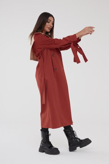 Double Color Trench Coat Oversize