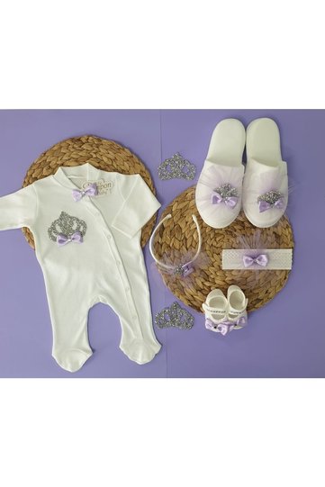 Newborn Baby Gift Floral Stoned Maternity Slippers Jumpsuit 0-6 Months