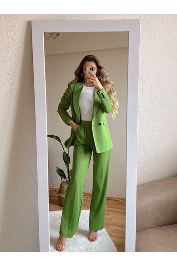 Four-Season Atlas Fabric Palazzo Women's Suit