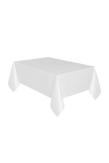 White Plastic Disposable Oilcloth Party Tablecloth 120cmx180cm
