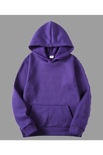 Plain Hooded Sweatshirt Cotton