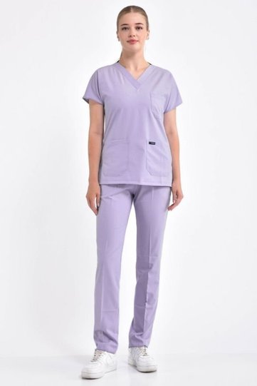 Lilac Lycra Surgical Uniform Set