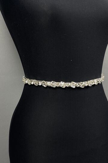 Handmade Belt Thin Evening Dress Belt Accessory with Stones – Belt, Stylish Design, Women's Accessory