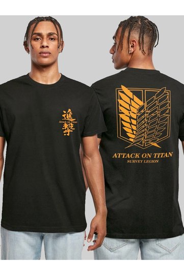 Attack on Titan Survey Legion Front Back Printed Unisex Black Tshirt