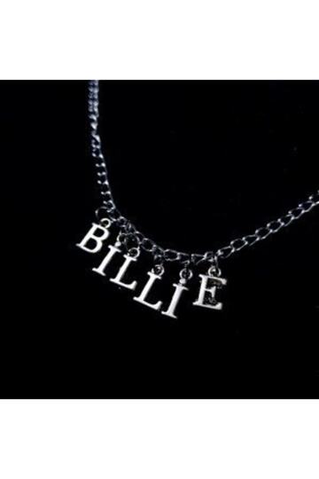 Unisex White Billie Eilish Lettered Chain Necklace