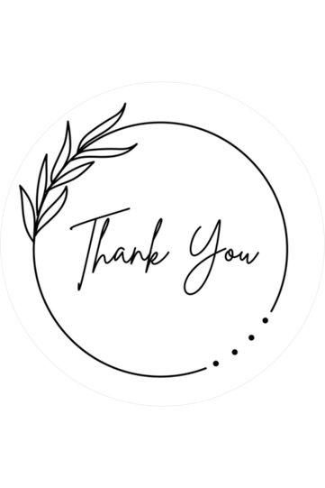 Coated Sticker Packaging & Shipping Label (4 X 4cm 72 Pieces Thank You) Gift Packaging