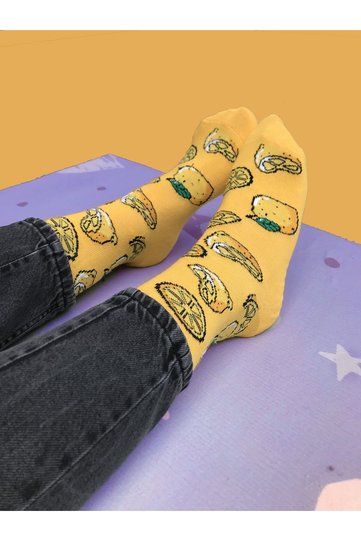 Unisex Lemon Patterned Socks