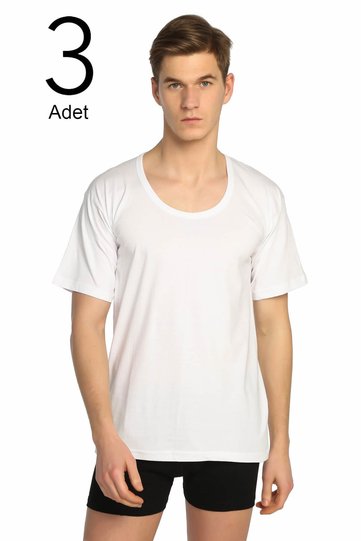 3 Pack Open Collar Men's Undershirt
