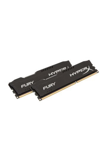 16 جيجابايت (2 × 8 جيجابايت) DDR3 1600 ميجا هرتز كينغستون هايبركس فيوري أسود CL10 (HX316C10FBK2/16)