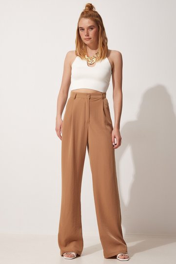 Women's Biscuit Draped Ayrobin Palazzo Trousers RV00112