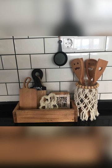Wooden Box, Decorative Box, Multi-Purpose Kitchen Bathroom Organizer, Oil Pot