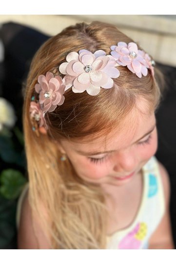 Trend luxury large large satin rhinestone layered daisy crown pink women's children's crown