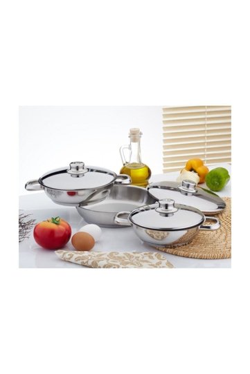Steel Omelette Set 3 Pieces with Steel Lid 16/18/20cm